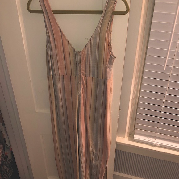 Show Me Your Mumu Multicolor Dunaway Wide Leg Rainbow Stripes Jumpsuit - Picture 3 of 4